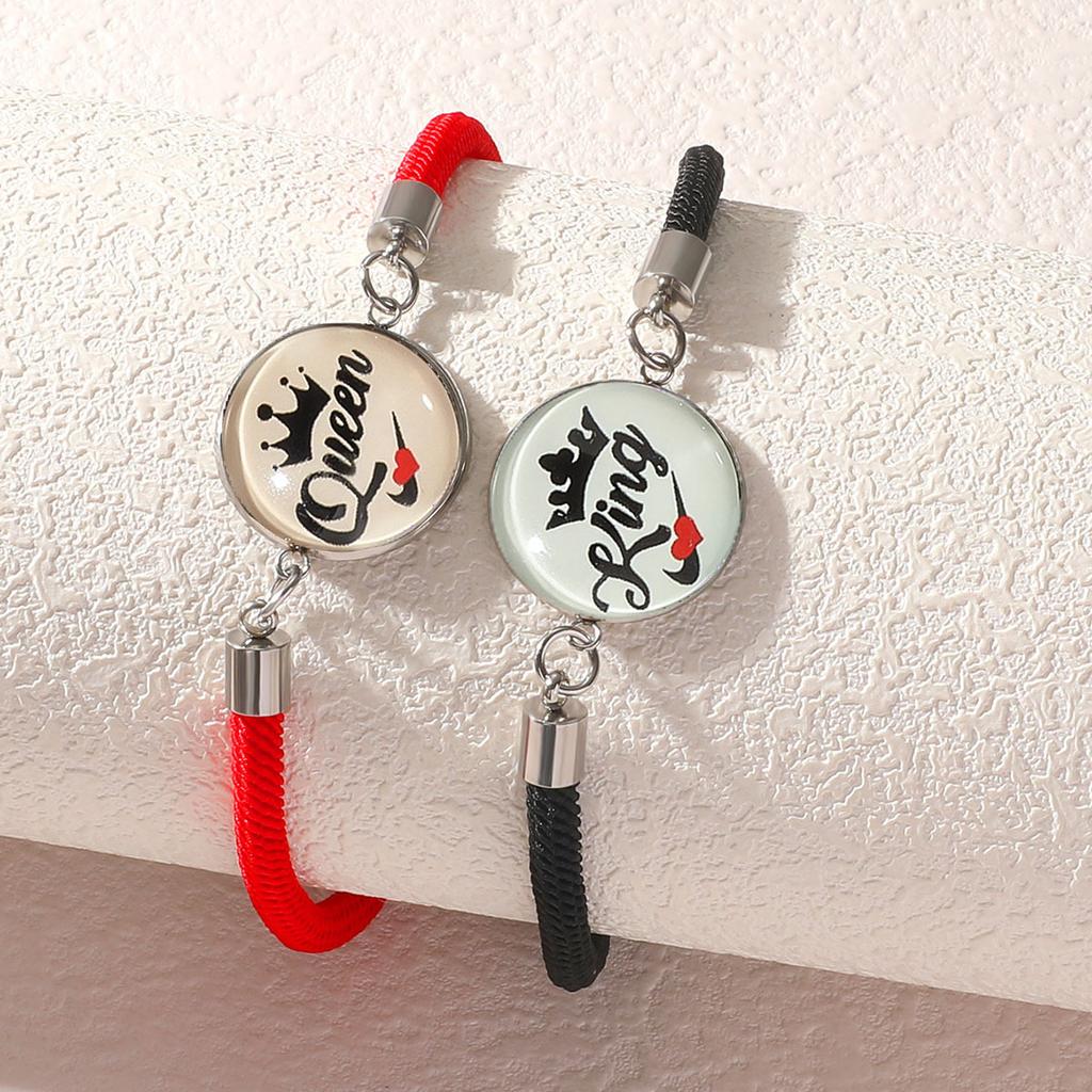 Sun Moon Luminous Valentine's Day Rainbow Wristband Rope Love Wedding Stainless Steel Fashion Jewelry Bracelets for Women Men