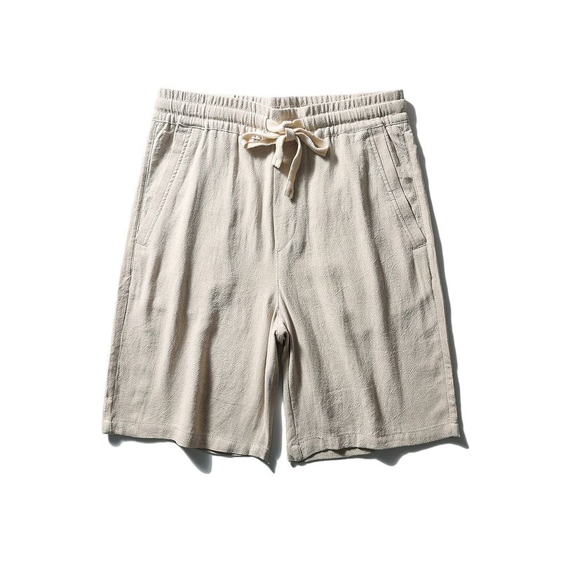 Linen Shorts Men's Loose Summer Thin 2024 New Arrival Cotton Linen Cropped Pants Export Export Men's Pants Casual Pants
