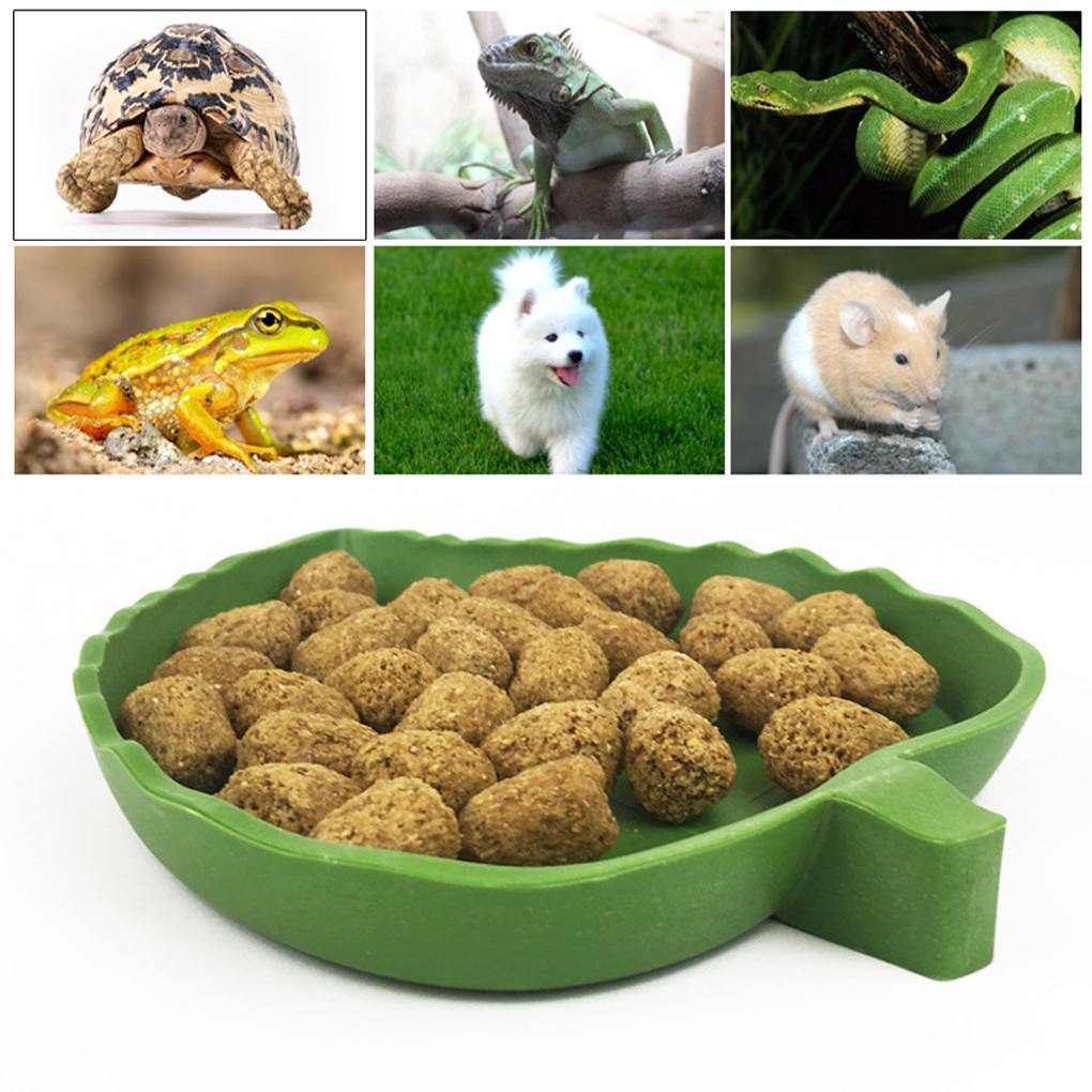 Healthy Feed For Pets Durable Plastic Bowl With Easy To Clean Drinking Bowl Dish Reptile Water Bowl Pet Bowl Feeder Small Leaf Style