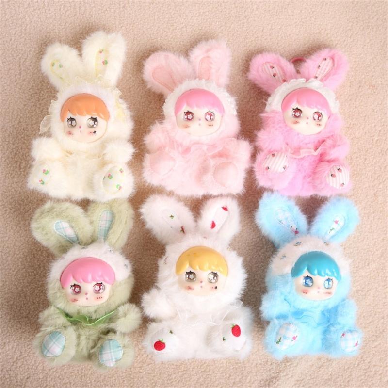 Cute Rabbit Plush Keychain Soft Vinyls Toy With PP Cotton Filling Key Chain For Bags And Car Decors 20cm Height