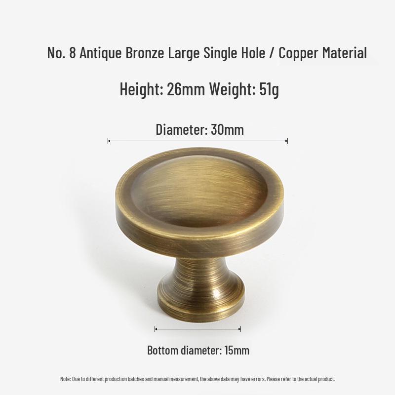 Bronze Brass Pull Handle: New Chinese Style Cabinet, Wardrobe & Drawer Retro Door Handle