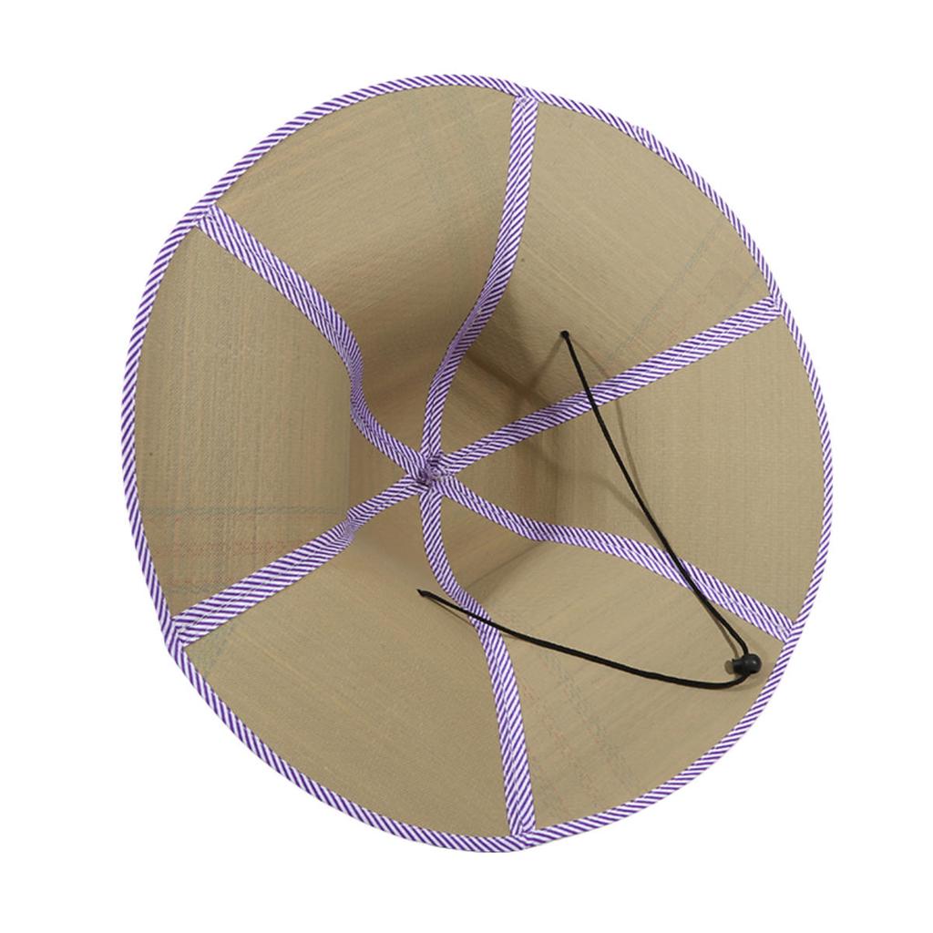 Foldable Straw Hat Fishing Sun Cap Men Women Hiking Travel Camping Sun Hats Drawstring Wide Brim Rattan Hat