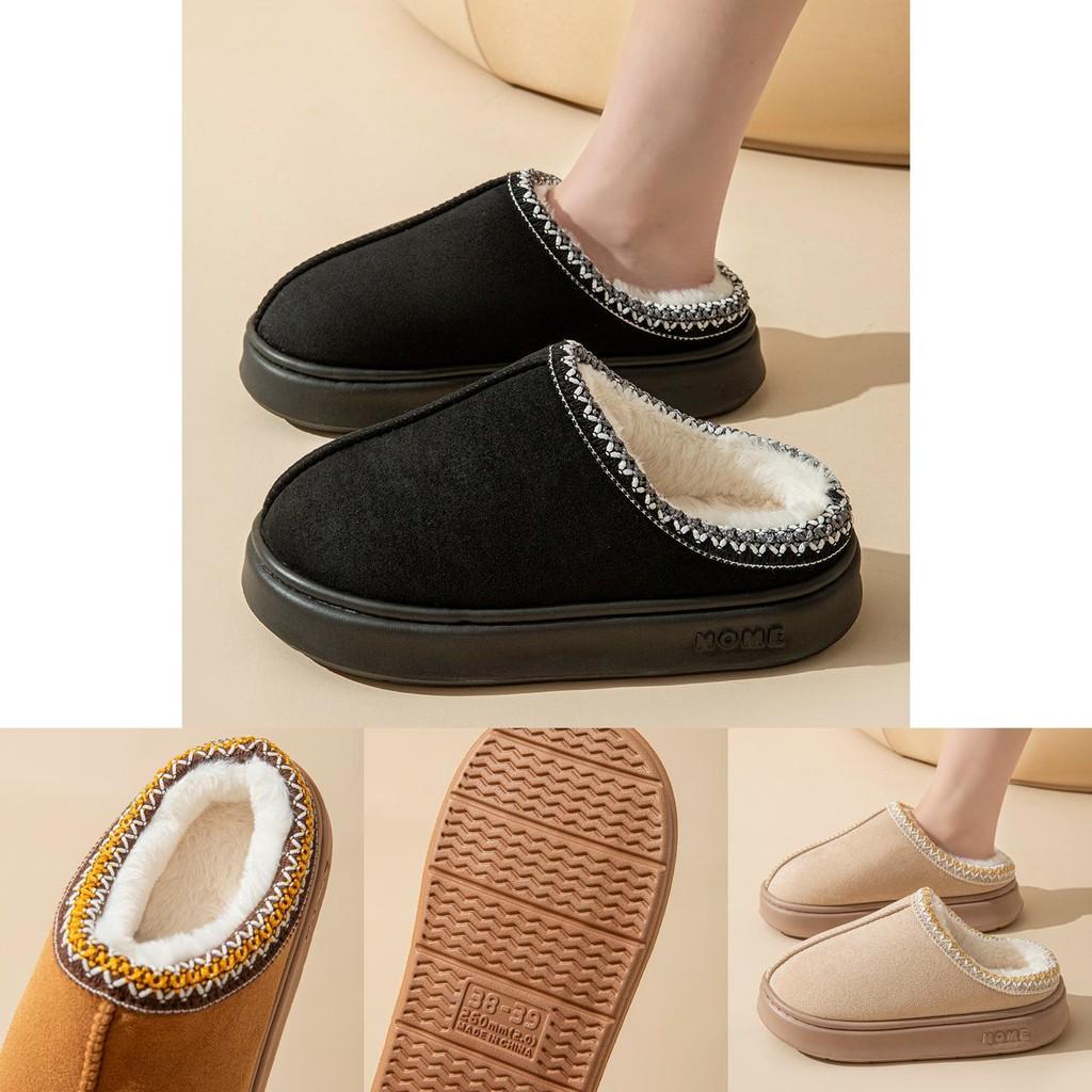 Comfortable New Style Pure Color Faux Suede Home Slippers For Women And Men Ideal For Warmth And Non-slip Durability In Multiple Sizes