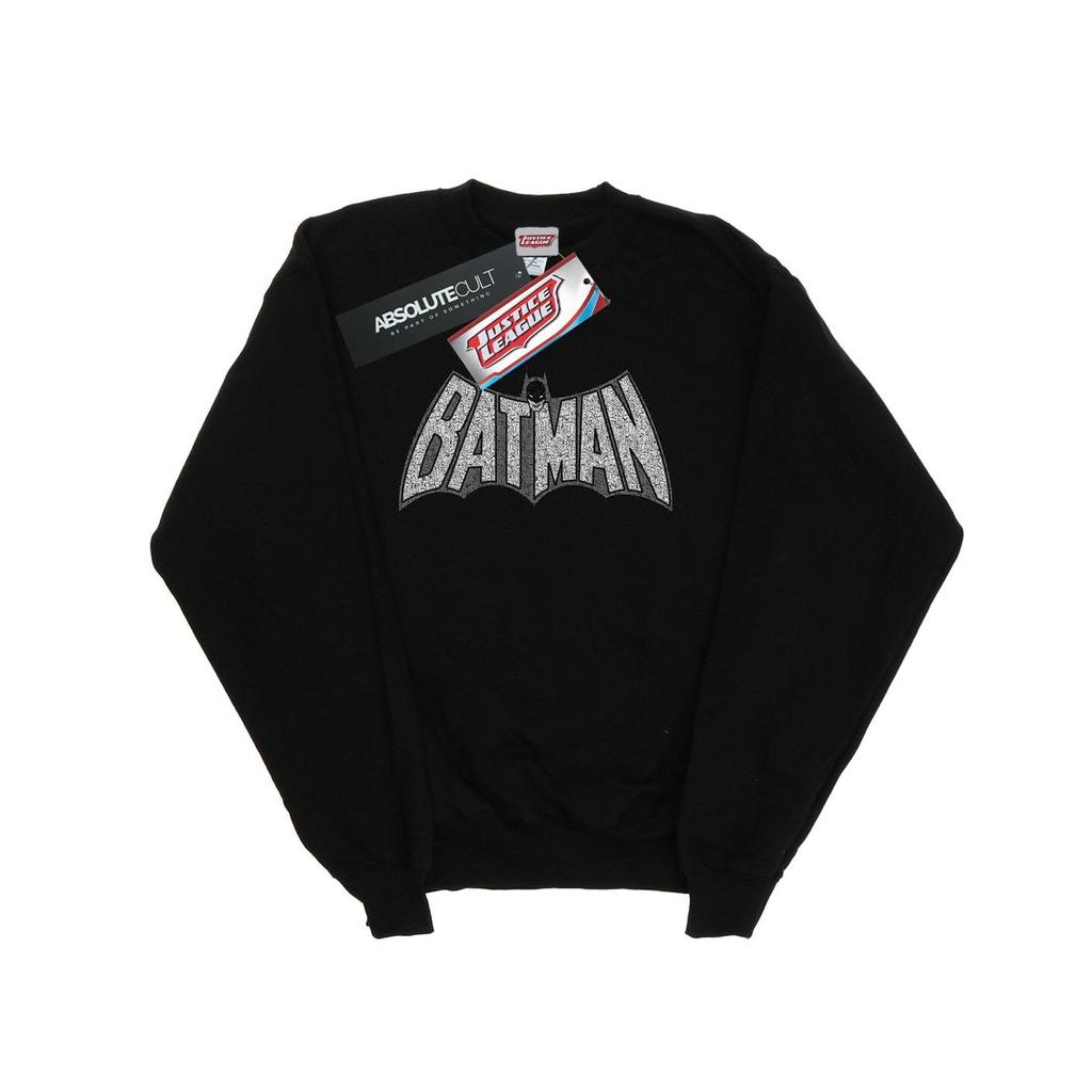 DC Comics Mens Batman Retro Crackle Logo Sweatshirt