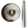 Universeller Edelstahl-Hebelgriff mit Heiß- und Kaltfarbknopf 42 mm Duschgriff Ersatz-Armaturengriff Badezimmer