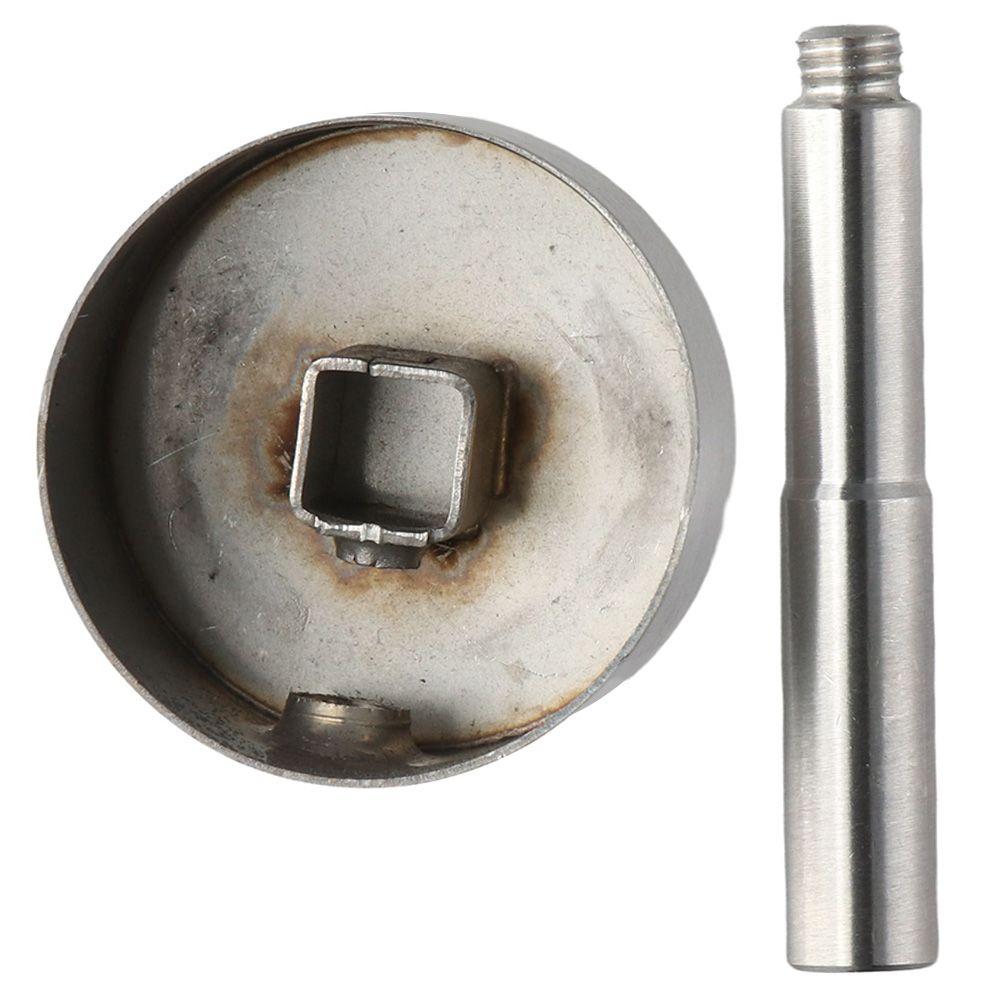 Universeller Edelstahl-Hebelgriff mit Heiß- und Kaltfarbknopf 42 mm Duschgriff Ersatz-Armaturengriff Badezimmer