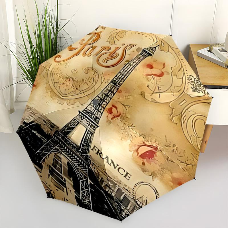

1pc Eiffel Tower Pattern Automatic Opening/Closing Umbrella with Operation & Windproof Canopy yy260311020