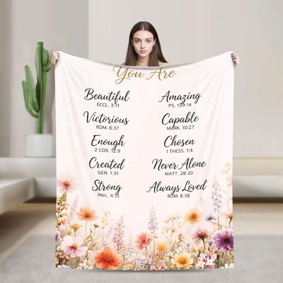 Christian Gifts Mom Religious Inspirational Faith Blankets Warm Cozy Throw Blanket Winter Girl Outdoor Travel Office Bedspread
