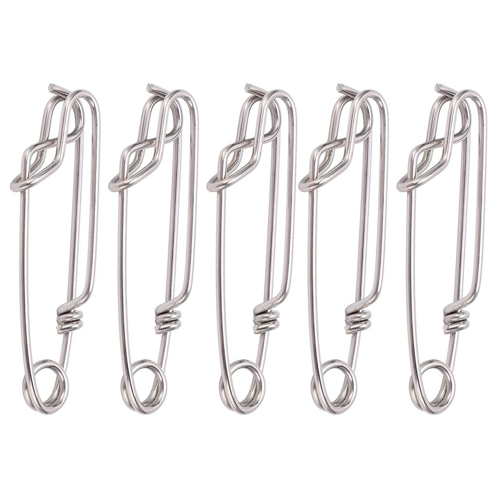 5pcsset Longline Snap Clip Corrosion Resistance Float Line Tuna Clip for Ocean Fishing1.8x60mm