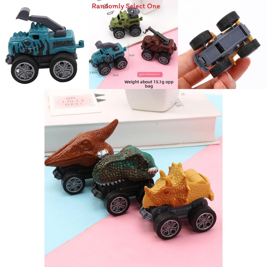 Dinosaur Pull Back Car Toy With Plastic Dinosaur Model For Kids Play And Interactive Learning