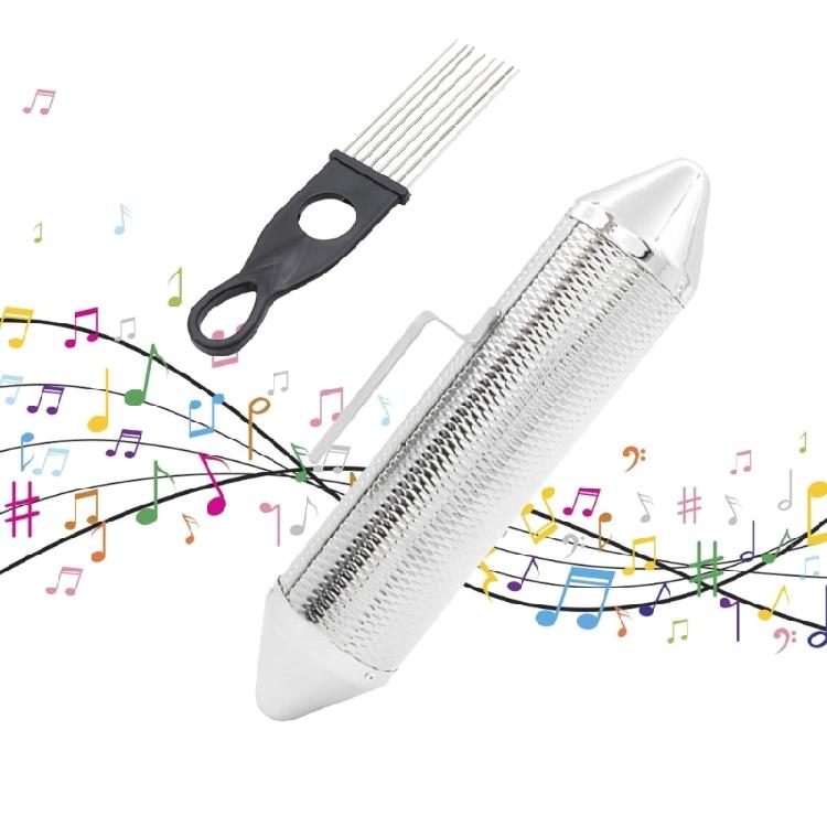 Percussion Guiro Musical Instruments Metal Guiro Shaker with Scraper Band Accompaniment Guiro Musical Training Tool