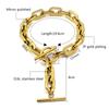 Stainless Steel Oval Big Chain Bracelet Silver Gold Color European Style for Women Men Hand Cuff Bracelet Necklace Set