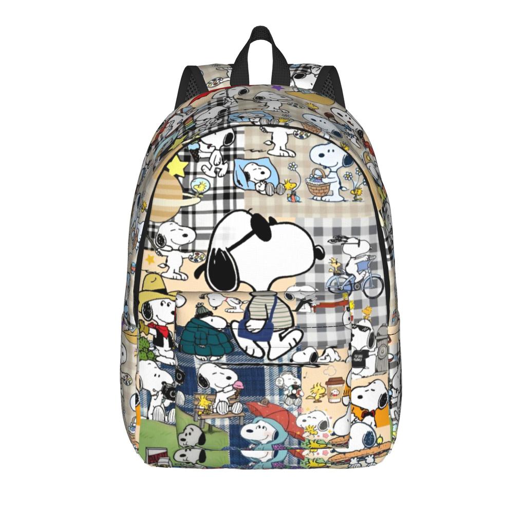 Snoopys Floral Encounter Backpack for Men Women Fashion High School Work Daypack Laptop Computer Shoulder Bag Outdoor