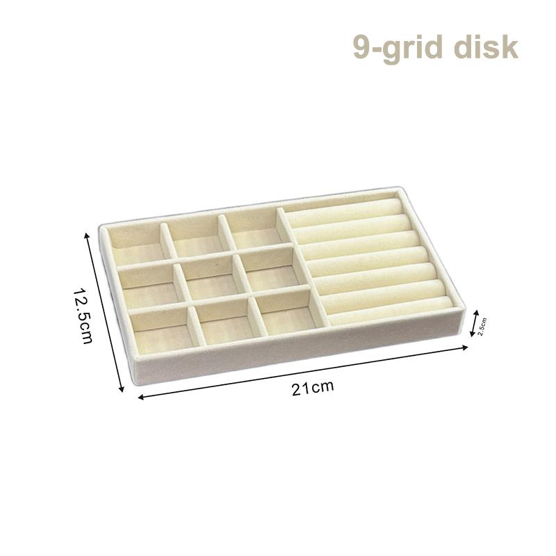 Flockovaný šperkovnicový displejový podnosový stojan Více stylů pro náhrdelník, náramek, náušnice, prsten Organizér Box