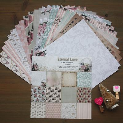 24 Sheets Eternal Love Craft Paper Pads Cutting Die Art Background Origami Scrapbooking Card Making