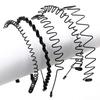 Unisex Schwarze Elastische Rutschfeste Einfache Metall-Stirnbänder Für Männer Frauen Welliges Haarband Feder Haarreif Mode Haarschmuck