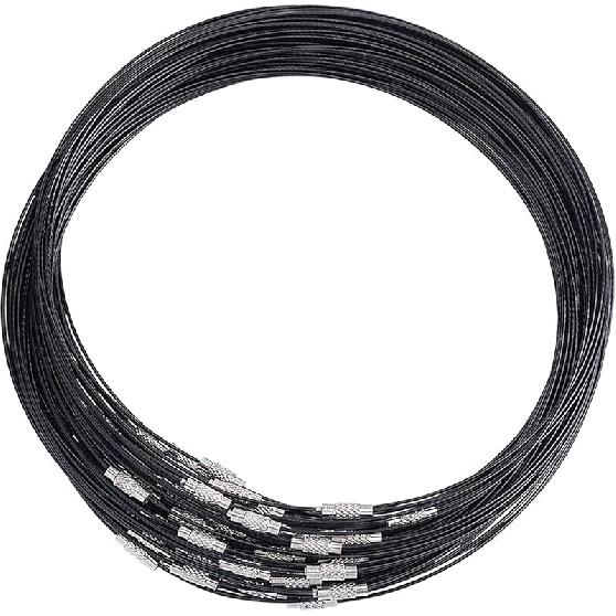 UNICRAFTALE 8 Colors 64pcs 17.5inch Stainless Steel Necklace Wire Cord Choker Chain with Brass Screw Clasp Wire Necklace Chains Wire Necklace Cord