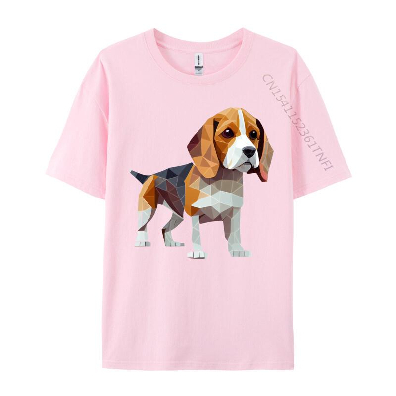 Unisex TShirt Beagle Low Poly Tshirt HuUnisex Friend Dog Printed Tshirt Camisas Basicas Hombre Grpahic Tee