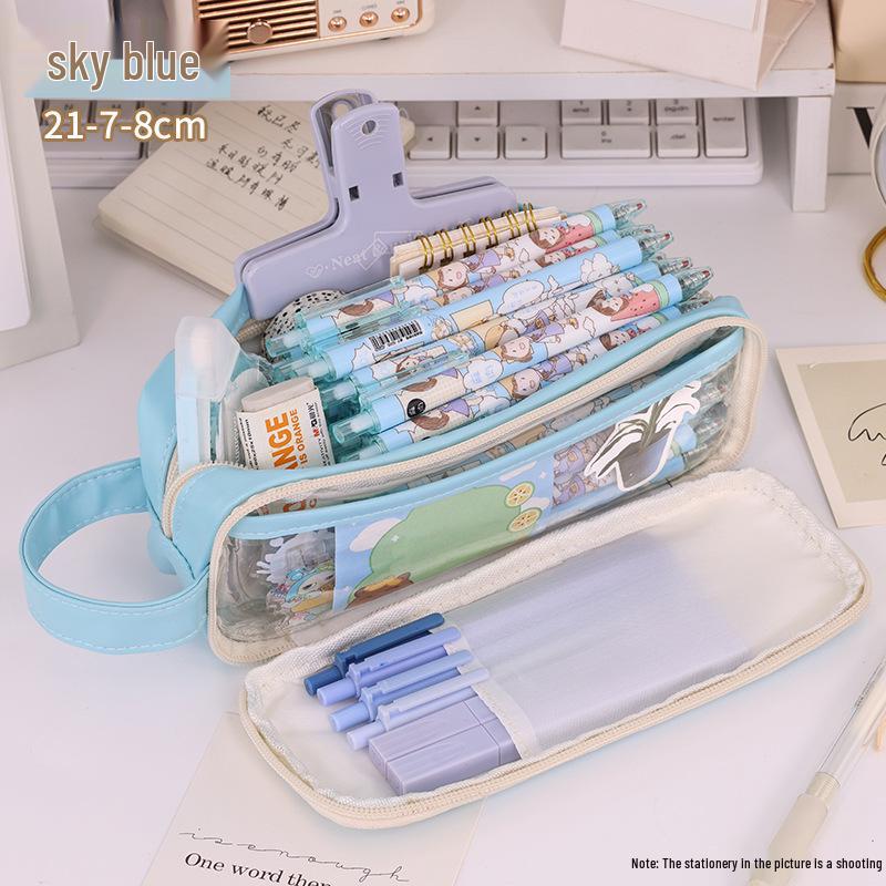 Stylish Candy Color Large-Capacity Pencil Case for School Students