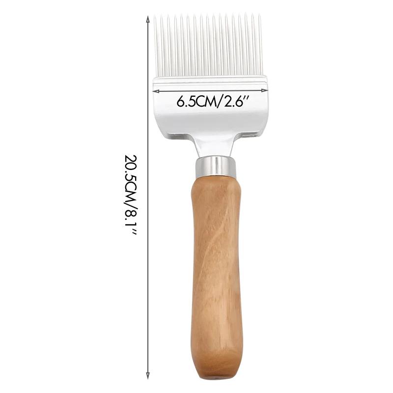 

Beekeeper Honey Cutter Wooden Handle Comb 17-Pin Honey Knife Cut Uncapping Forks Beehive Beekeeping Equipment Accessories срібний