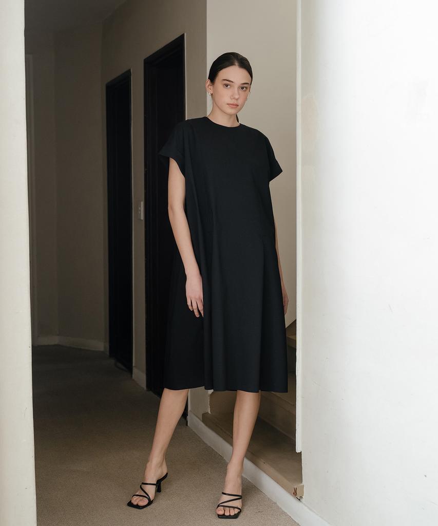 YOUNESS Black Dart Detail Dress