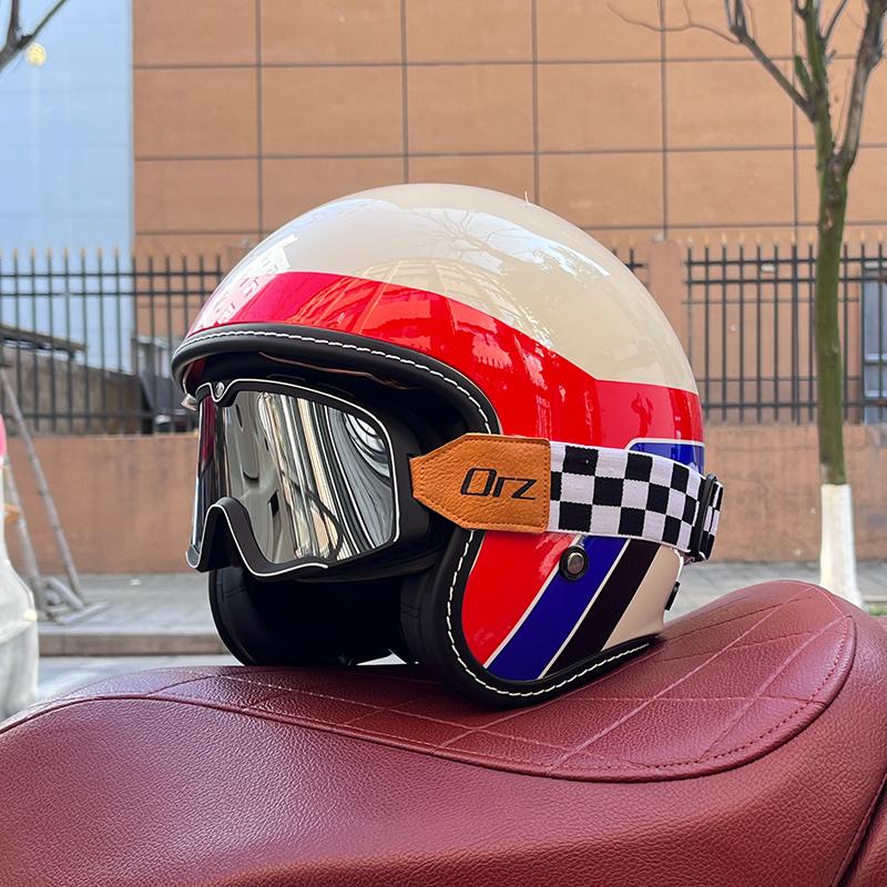 2024 NEW Motorcycle Helmet for Men and Women 3C Certification 3/4 Helmet Retro Half Helmet Motorcycle Commuting for All Seasons
