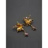 Niche Style Heavy Industry Earrings Exaggerated Types A and B Purple Crystal