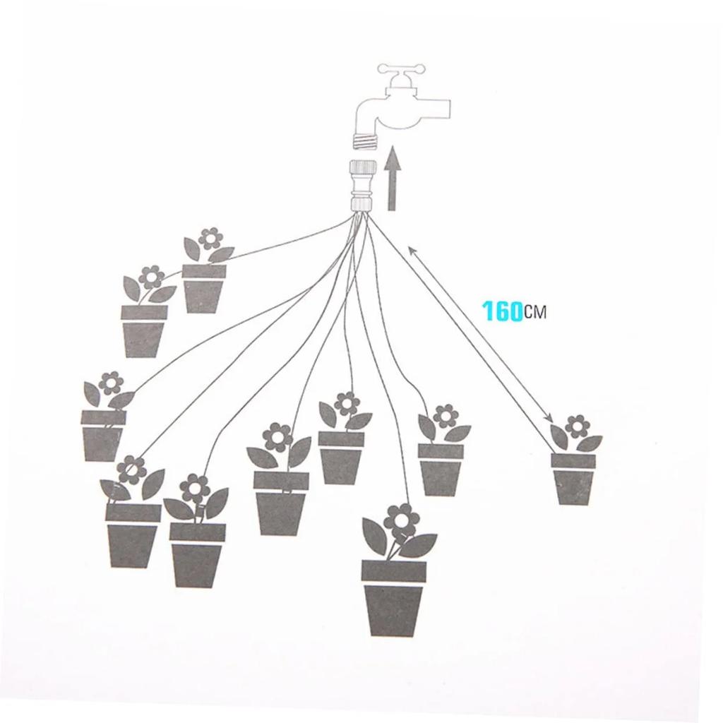 Garten Automatische Bewässerungsvorrichtung, Gartenarbeit Bewässerungssystem, Tropf-Versickerungsvorrichtung mit 10 Tropferkopf-Kit für Gewächshaus