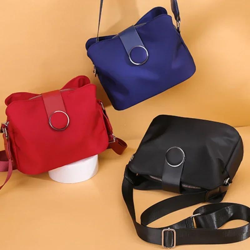Borsa a tracolla in nylon impermeabile da donna, borsa a tracolla casual, borsa a tracolla piccola e leggera, borsa per la spesa