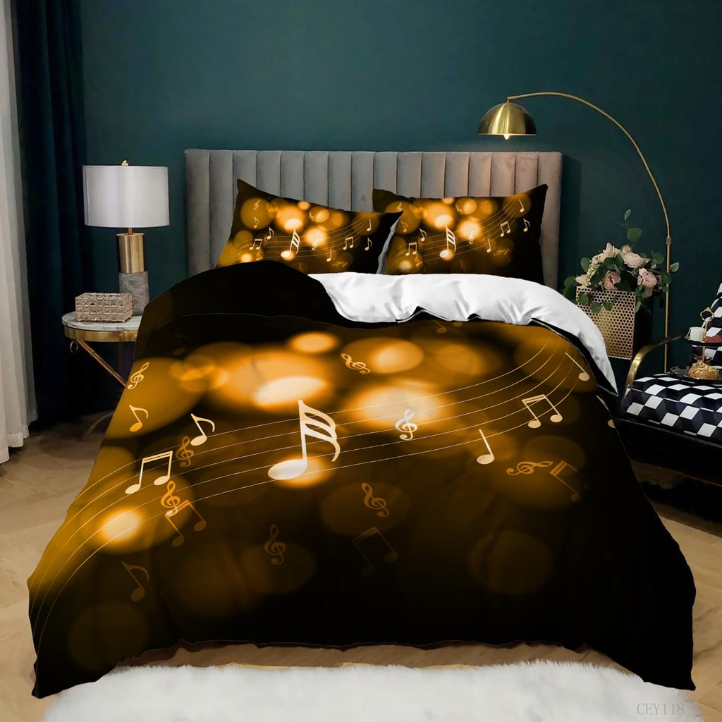 Music Note Quilt Set Three-Piece 3D Digital Printing Kit