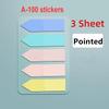 300Pcs/ 3Sheet Muticolor Convenience Sticker Index Label Sticky Note Paper School Student Write Record Memo Stationery