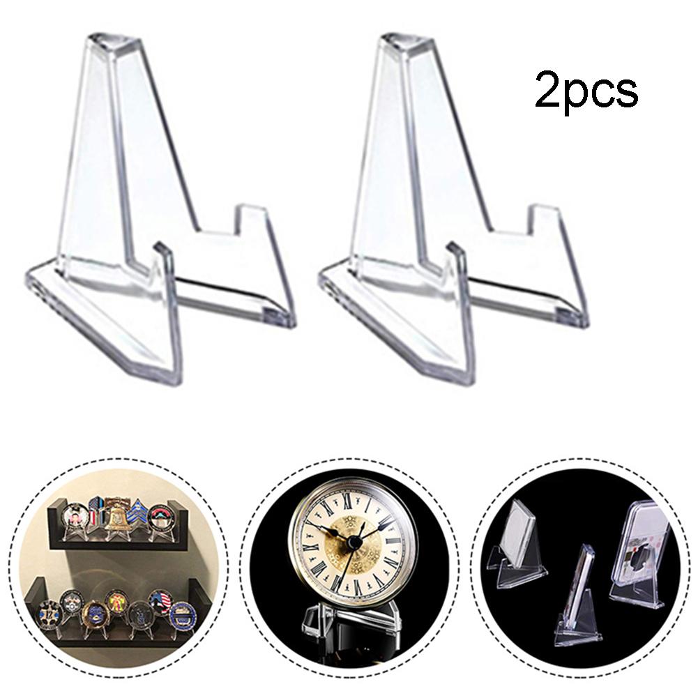 2pcs Display Stand Acrylic Material L:6.8x5.2CM S 3.6x2.7CM