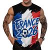 Men's Loose Fit Sleeveless Tank Top Soccer Themed Graphic Print Casual Sportswear Summer Shirt for Outdoor Activities