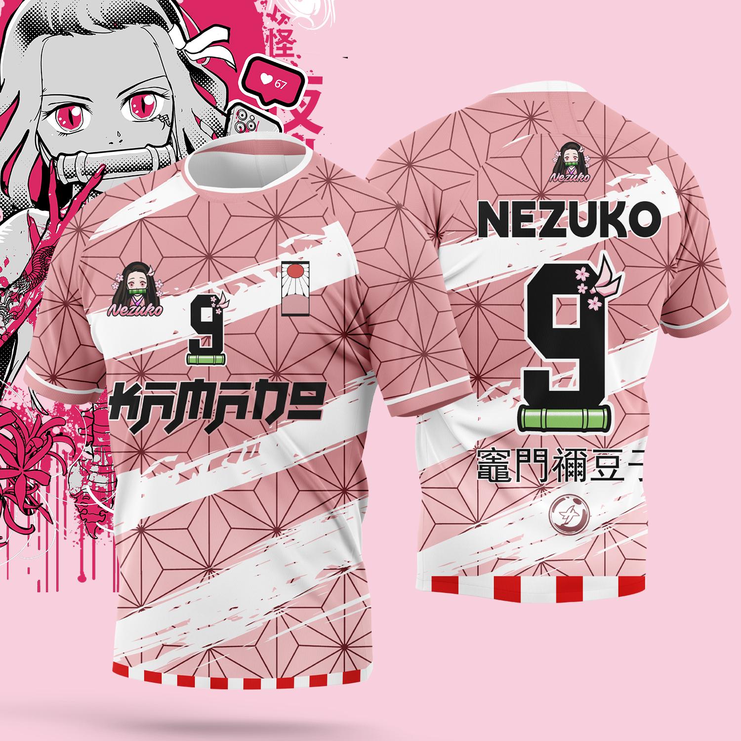 

New Anime Demon Slayer Jersey Tanjirou Maillot Casual Breathable T-Shirt For Men Women In Summer Roleplay Clothing Tshirt Tops XS