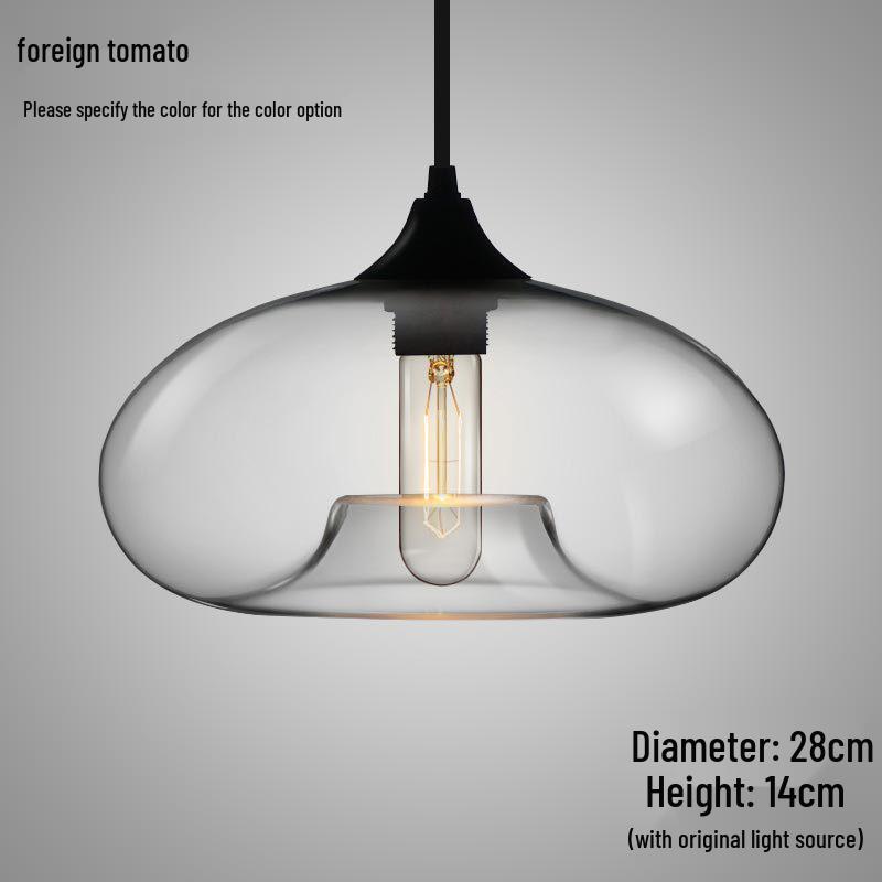 Nordic Retro Glass Pendant Light for Bar, Cafe, or Restaurant – Simple, Creative Single Head Lampshade Lighting