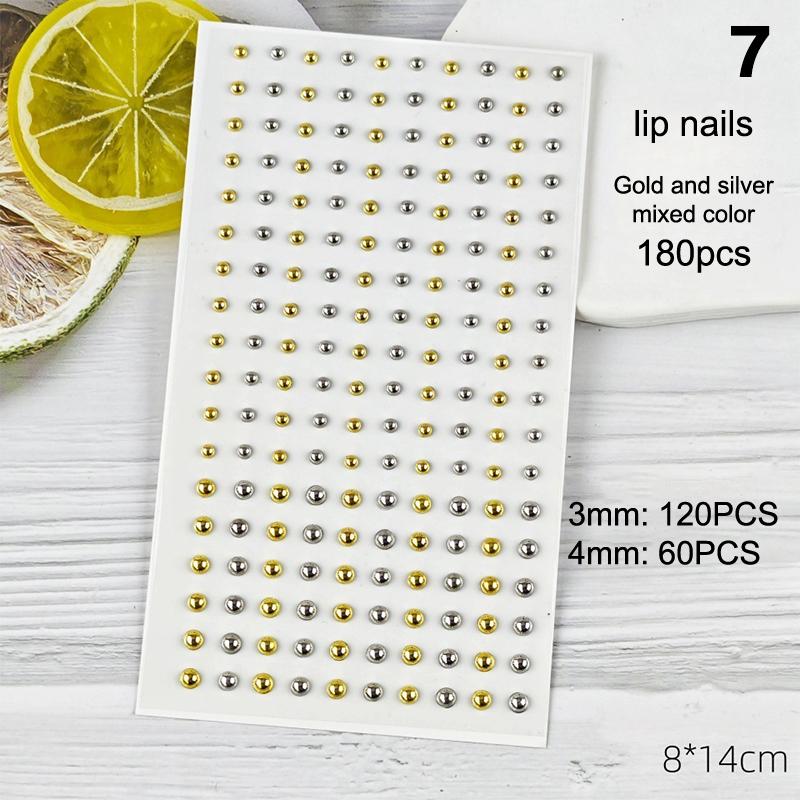 1 Blatt Nicht-Piercing Lippen-Nagel-Aufkleber Selbstklebend Wasserdicht Wiederverwendbar Falscher Lippen-Nagel Augenbrauenring Körper Bauchnabel Schmuck