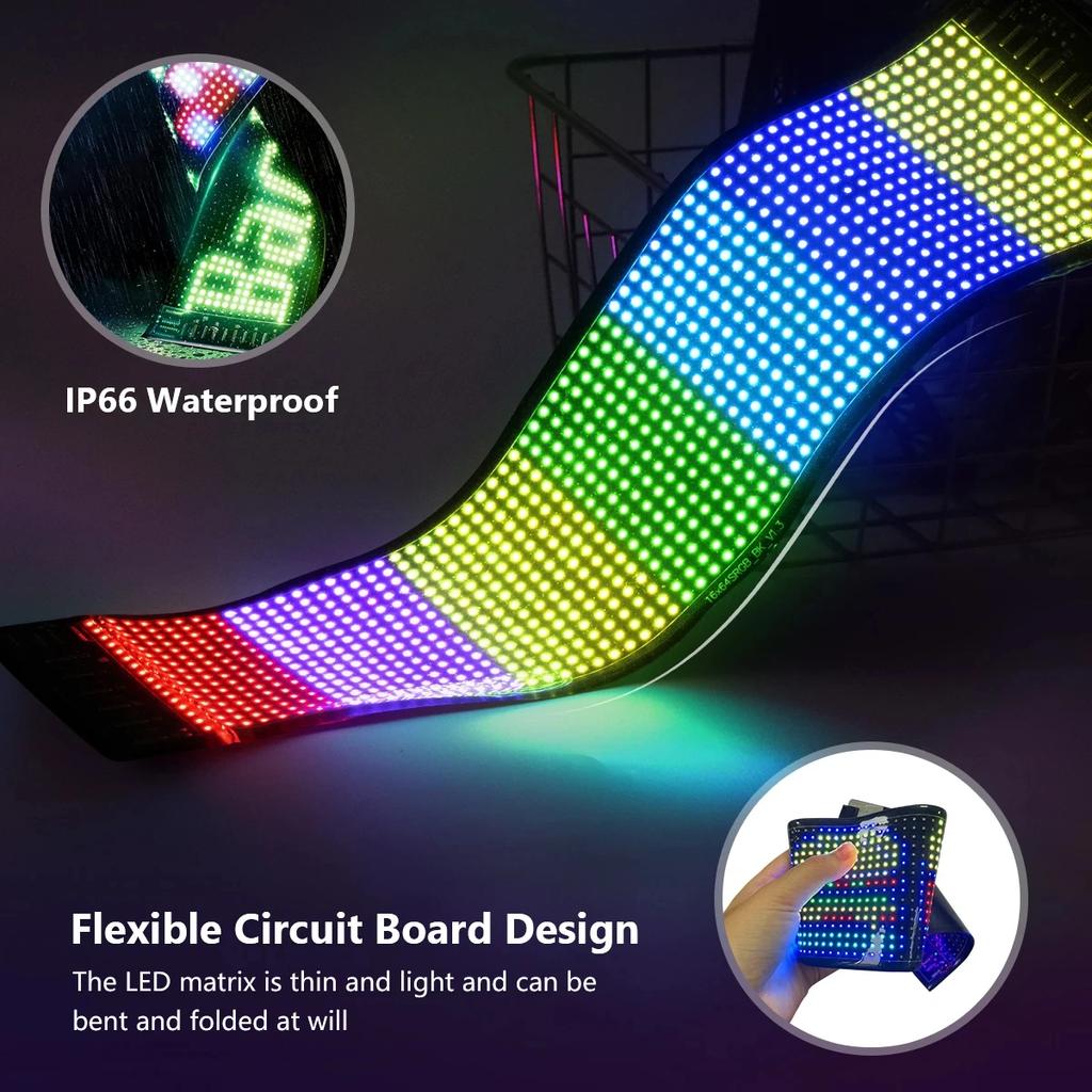 RGB Bluetooth Panel Lamp LED Matrix Pixel Lights Valentine Day Romantic Pattern Graffiti Scrolling Animation Night Light