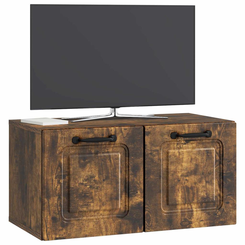 Wall Mounted TV Cabinet Smoked Oak 59.5 x 31 x 30 cm