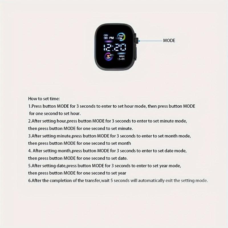 1PACK Cool Fashion Watch Men's and Women's Sports Heart Rate Unicorn Student Electronic Watch