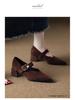 Französische Retro Mary Jane High Heels - Exquisiter Frühling/Herbst 2025 Stil für Damen mit spitzer Zehenpartie, perfekt zu Röcken.