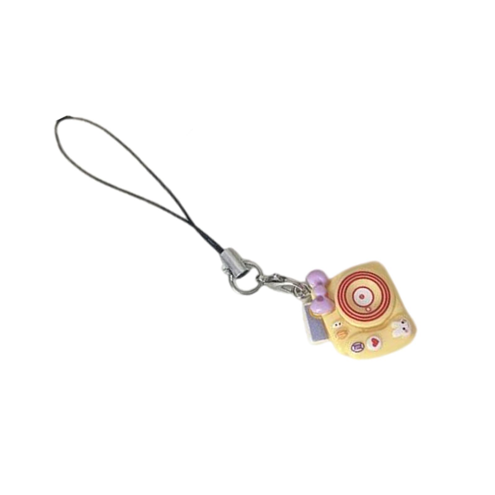 

6 Color Option Miniature Camera Keychain Adorable Macaron Design Phone Lanyard Stylish Jewelry Charm For Backpacks жёлтый