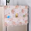 70x170cm Refrigerator Dust Cover with Storage Pocket Washable Protective Cover Art Cloth Flower Pattern Microwave Oven Cover