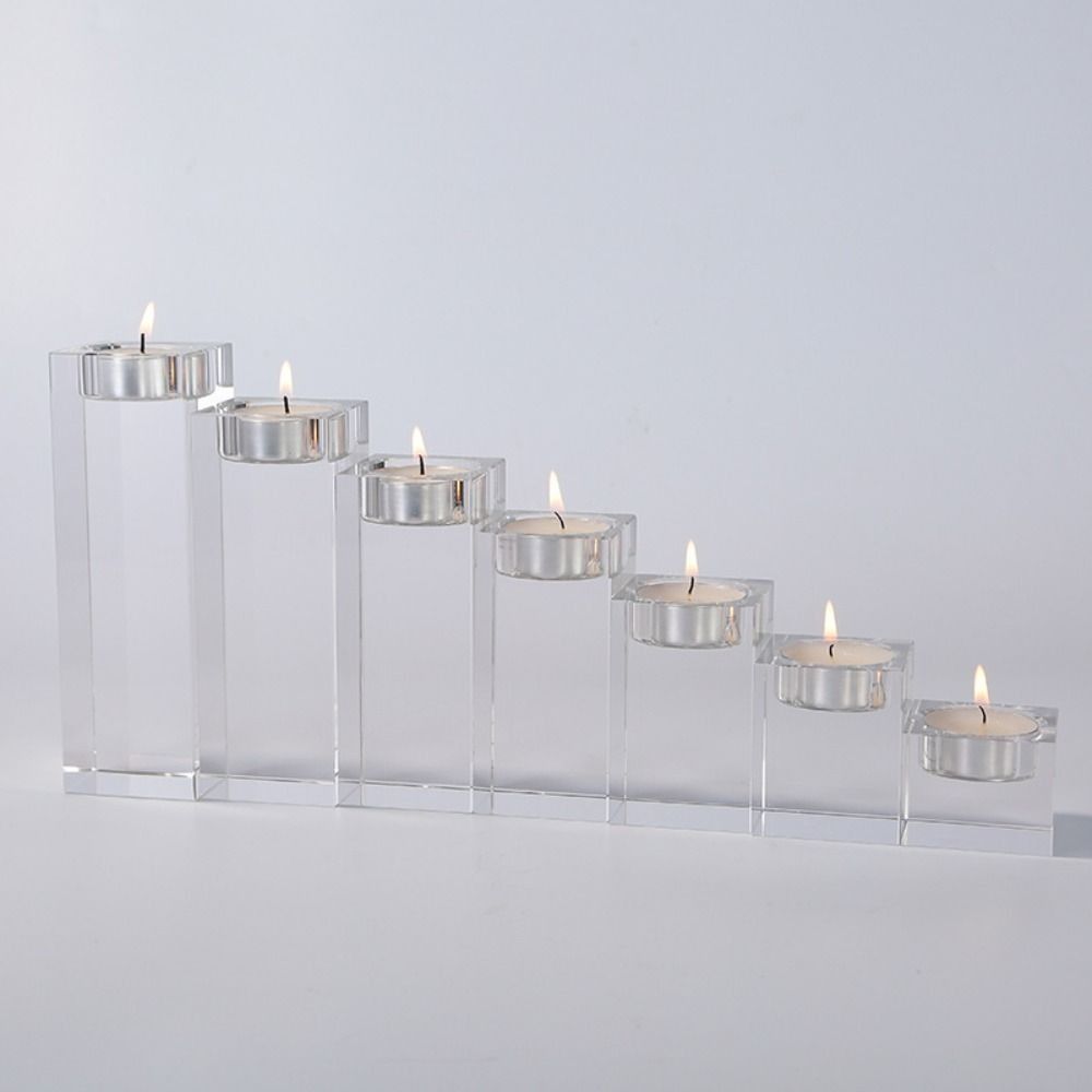Glass Tealight Candlestick Artistic Nordic Candlestick Ornaments Butter Lamp Holder  Home Decor