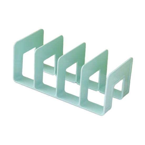 Organisateur de Bureau Boodend Support de Livres avec 4 Compartiments Verticaux Plastique