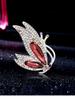 Fashion Diamond Full Diamond Crystal Butterfly Brooch Alloy Women'S Pin Clothing Accessories