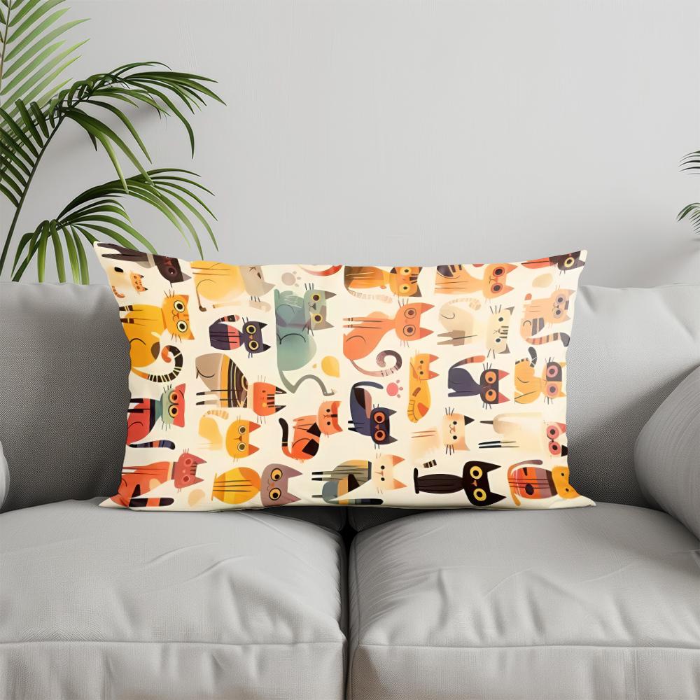 Home Decor Floral & Butterfly Pillowcase Suitable For Sofa Bedroom Car Pillow Cover Cushion Rectangular Back Cushion