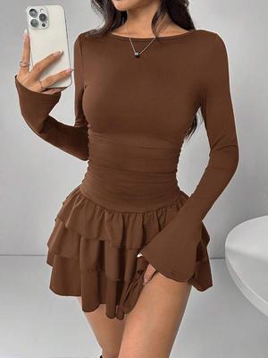 Vestito Autunno/Inverno da Donna Europeo & Americano Dimagrante a Maniche Lunghe