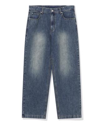 BEENTRILL 5-Pocket Vintage Washed Denim Pants (Indigo)