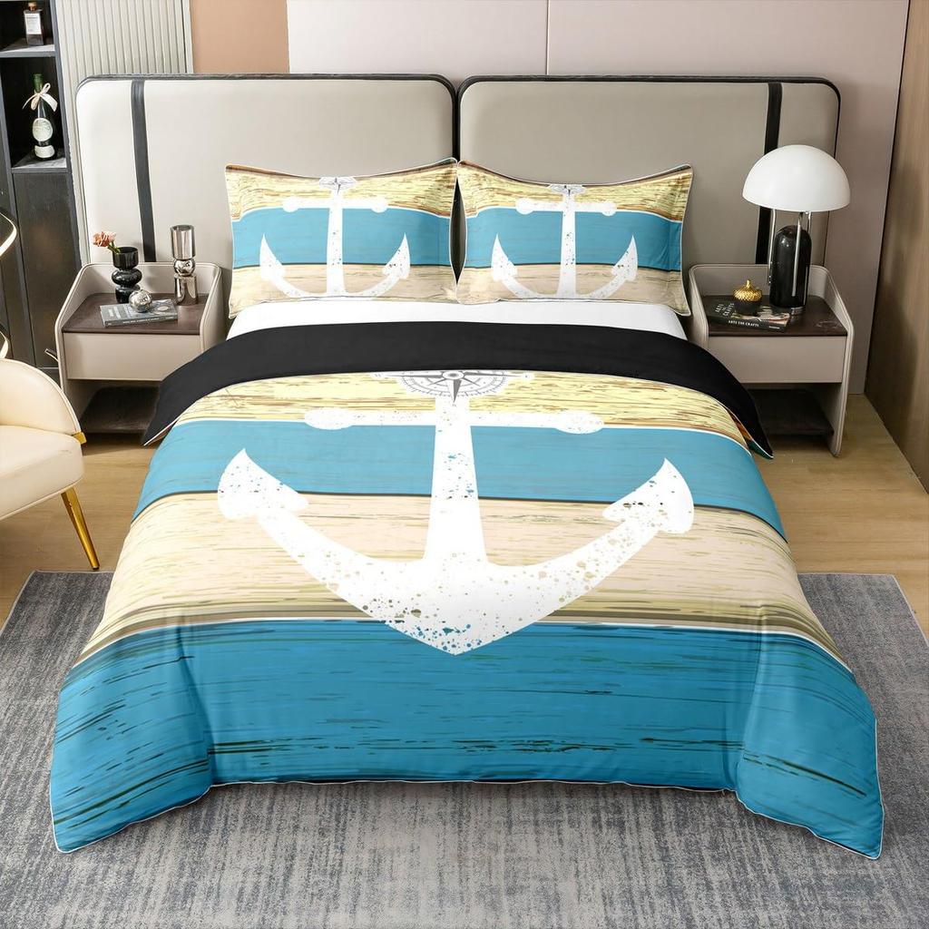 Wooden Board Duvet Cover Sets For Teens Adults Lightweight Quilt Cover With 2 Pillowcases Farmhouse Style Bedding Sets No Quilt