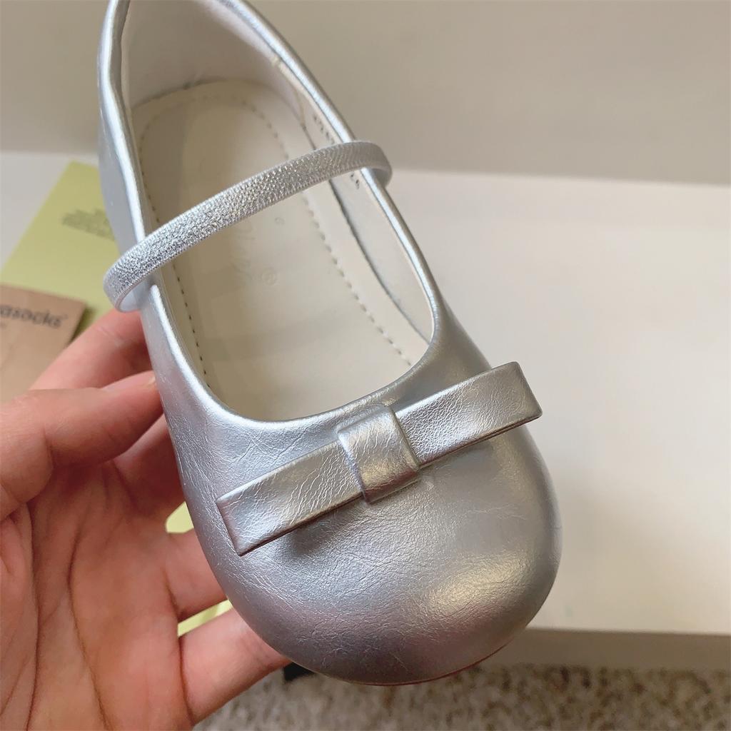 Bowknot French Style Children's Shoes for Girls Soft Sole Leather Shoes Shallow Mouth Children's Princess Shoes Baby Single Shoes
